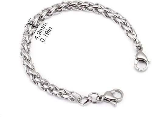Miniatura 3 de Pulsera de identificación de alerta médica, cadena de acero inoxidable intercambiable con etiqueta de filigrana, pulseras de identificación de