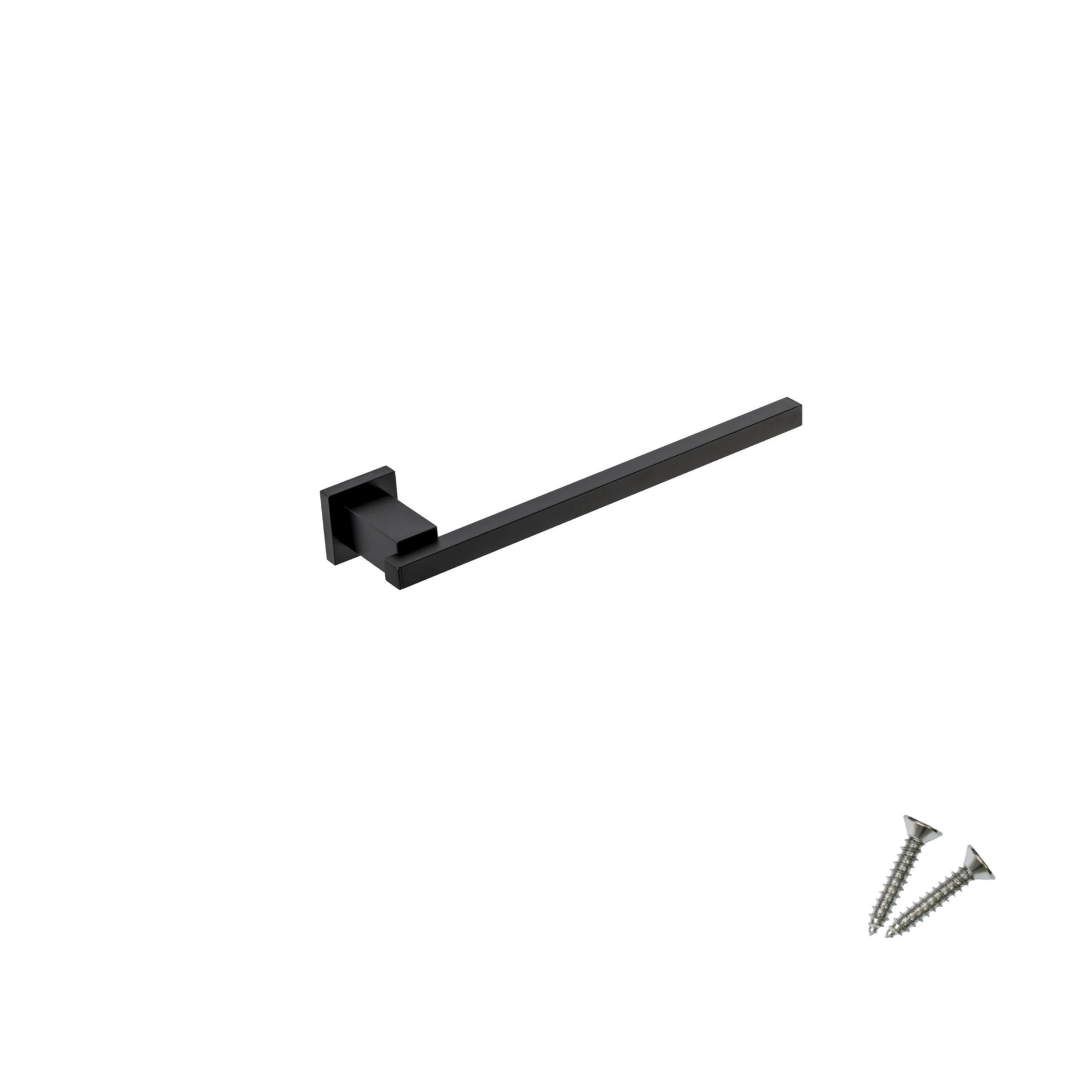 270S1-B porta asciugamani bagno adesivo 32 cm, supporto da parete per asciugamani e strofinacci, design moderno in ottone cromato nero opaco