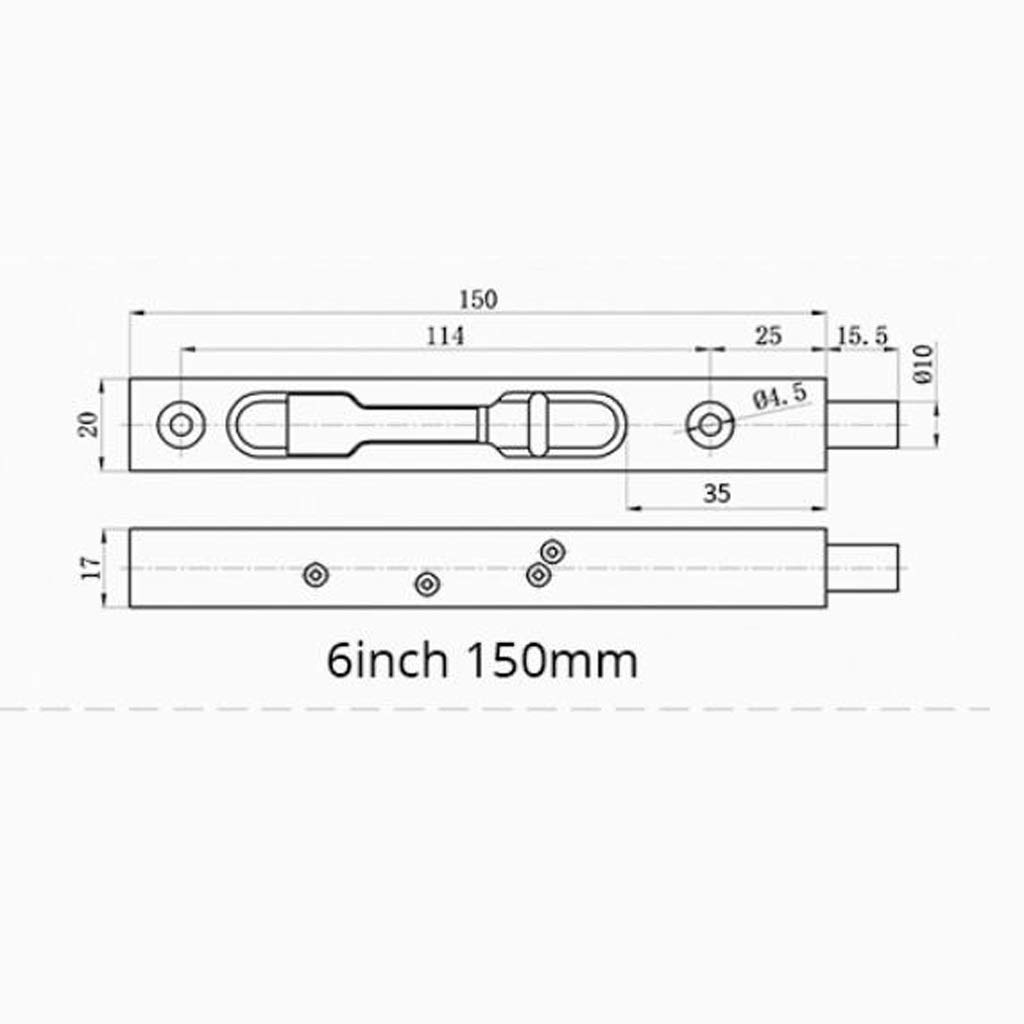 Perno De Puerta Oculto De Acero Inoxidable Pestillo De Puerta De Seguridad Pestillo De Puerta Corrediza De 6 Pulgadas Perno De Baño Herrajes A Prueba De Polvo (Color : 3-Pack)