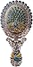 Nerien Women's Vintage Foldable Metal Antique-Style Floral Phoenix Russian Style Vanity Mirror Cosmetic Purse Mirror Portable Handle Mirror Copper