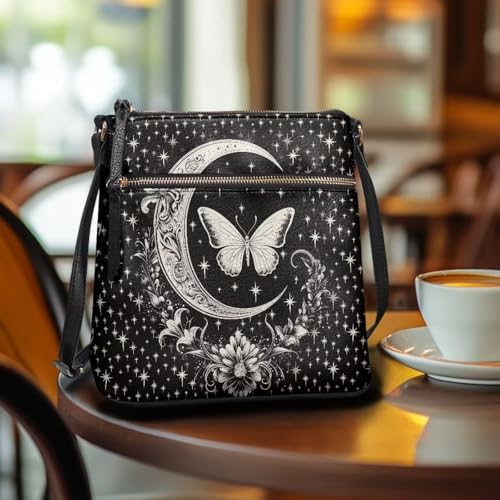 Image of Leather Purses for Women, Leather Hobo Bags for Women Travel Sling Purse Triple Zippered Pockets Shoulder Bag