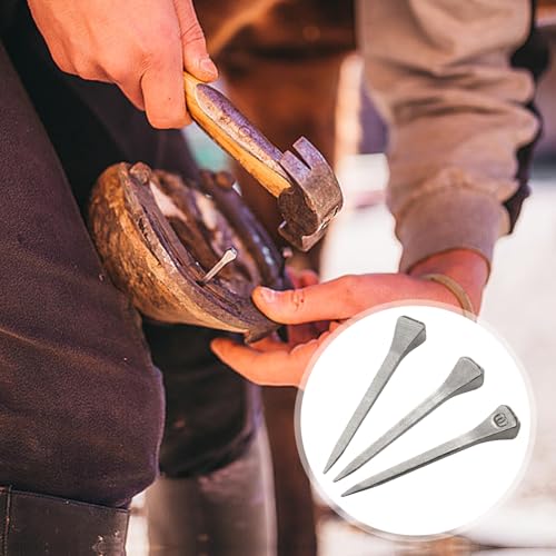 Image of 250pcs Horseshoe Nails E3 Stainless Steel,1.7 Inches Easy Carry Hoof Horseshoe Tools,Securing Firmly Tool Accessory for Horse Training Equestrian Sports (E3 ma ti ding)