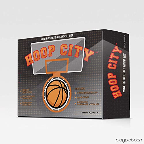 Play Platoon Bedroom Basketball Hoop With Ball - Over Door Basketball Hoop Indoor Wall Basketball Hoop For Room, 16X12 Inch Mini Basketball Hoop For Wall - Includes 2 Balls & Air Pump, Classic Orange #TOP6