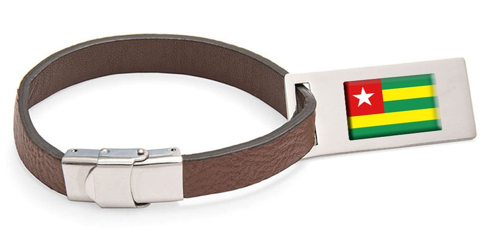 Togo Fahne Leder Kofferanhänger Edelstahl Gravur Text
