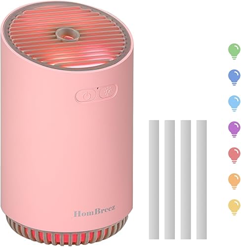 Miniatura 7 de Mini humidificador, humidificador de niebla fría de 10.8 fl oz con luz LED, 2 modos de niebla y apagado automático, portátil para bebé, dormitorio,