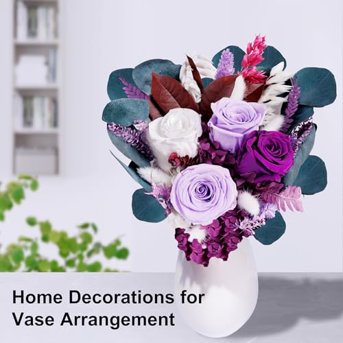 Bonsion BS-BQ-1 Preserved Flowers Bouquets, Purple Flowers, Flowers For Delivery Prime, Natural Real Long Lasting Roses And Flowers thumb #2