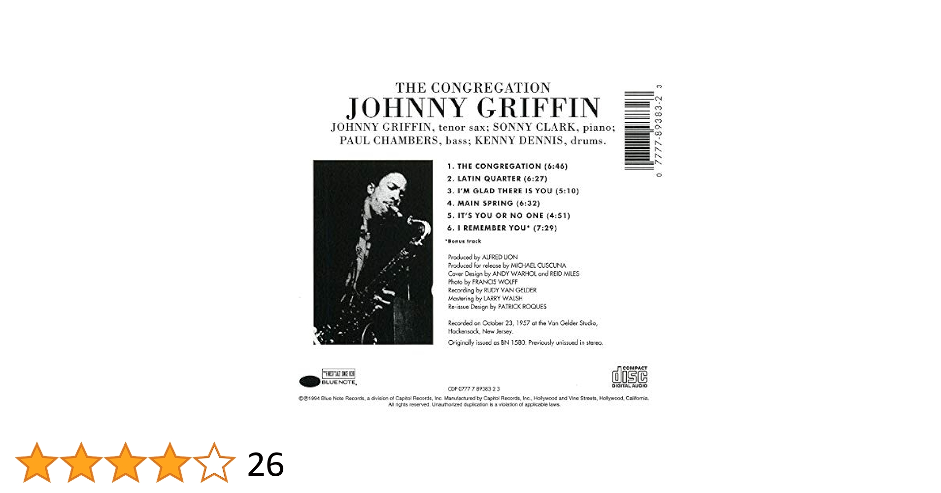 洋楽 Johnny Griffin The Congregation NC03MDU2LmpwZWc.jpeg