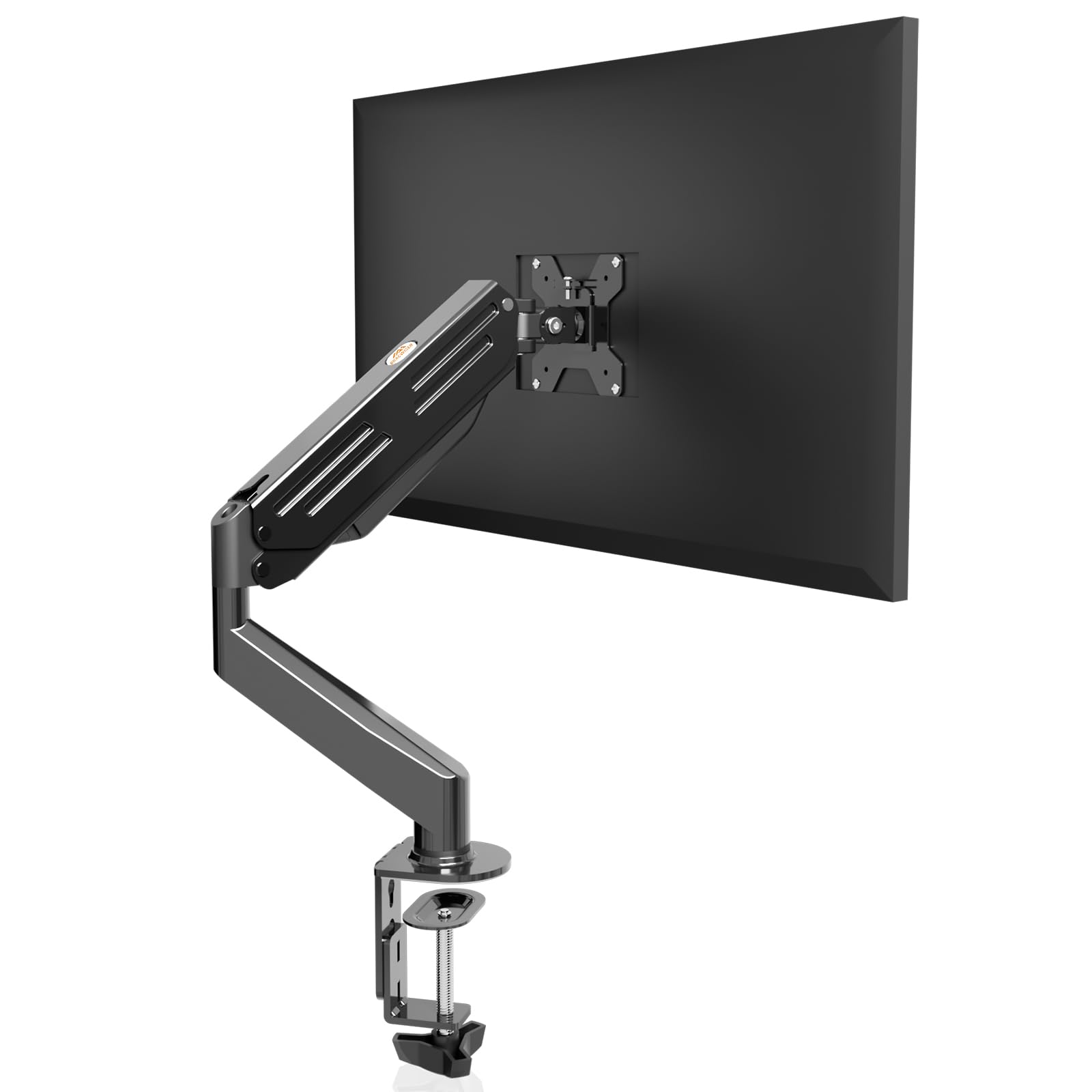 BracwiserSingle Monitor Arm, Single Monitor Desk Mount for Most 17-27 inch Screens up to 6kg with Tilt Swivel Rotation, Single Screen Stand with Clamp/Grommet Mounting Base, VESA 75/100mm (MD82)Recycled Claim Standard Blended