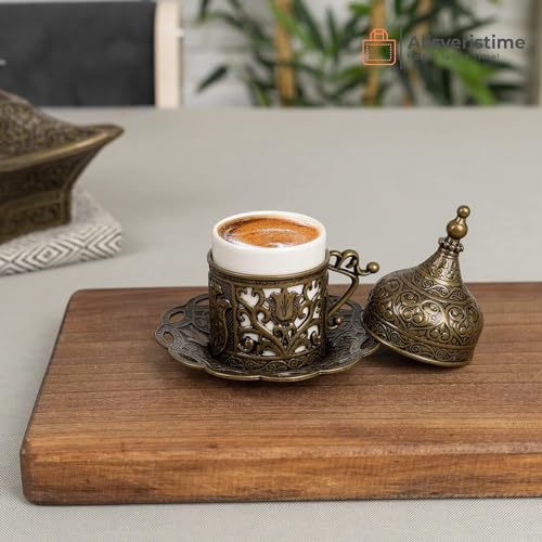 Alisveristime Premium Turkish Coffee Set - 12-Person Turkish Coffee, Cezve, 2-Person Cups, Delight Bowl thumb #7