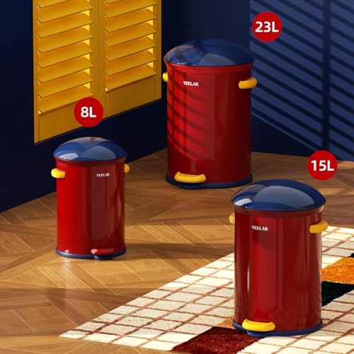 Caneca de basura rectangular de acero inoxidable 8L con pedal miniatura 6