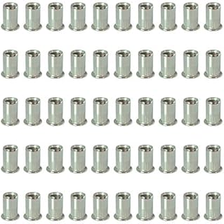 50 pcs Flat Head Stainless Steel (304) Pulling Rivet Nuts M4 M5 M6 M8 M10 Vertical Stripes Riv nuts Insert Nuts with Data Sheet