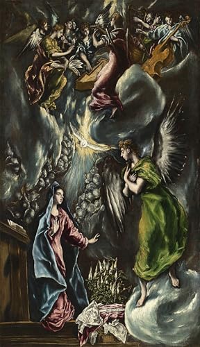Toile l'Annonciation par le Greco 60x90cm : apaisez le décor mural de votre chambre à coucher