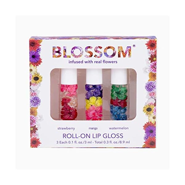 Blossom Roll-On LIP GLOSS Set Strawberry/Mango/Watermelon