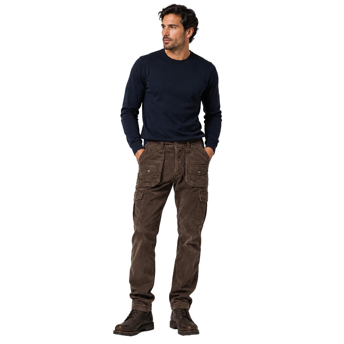 fratelliditalia.org Pantalone Vellutato Velluto Foderato Uomo Caldo Pesante Flanella Comodo Sportivo