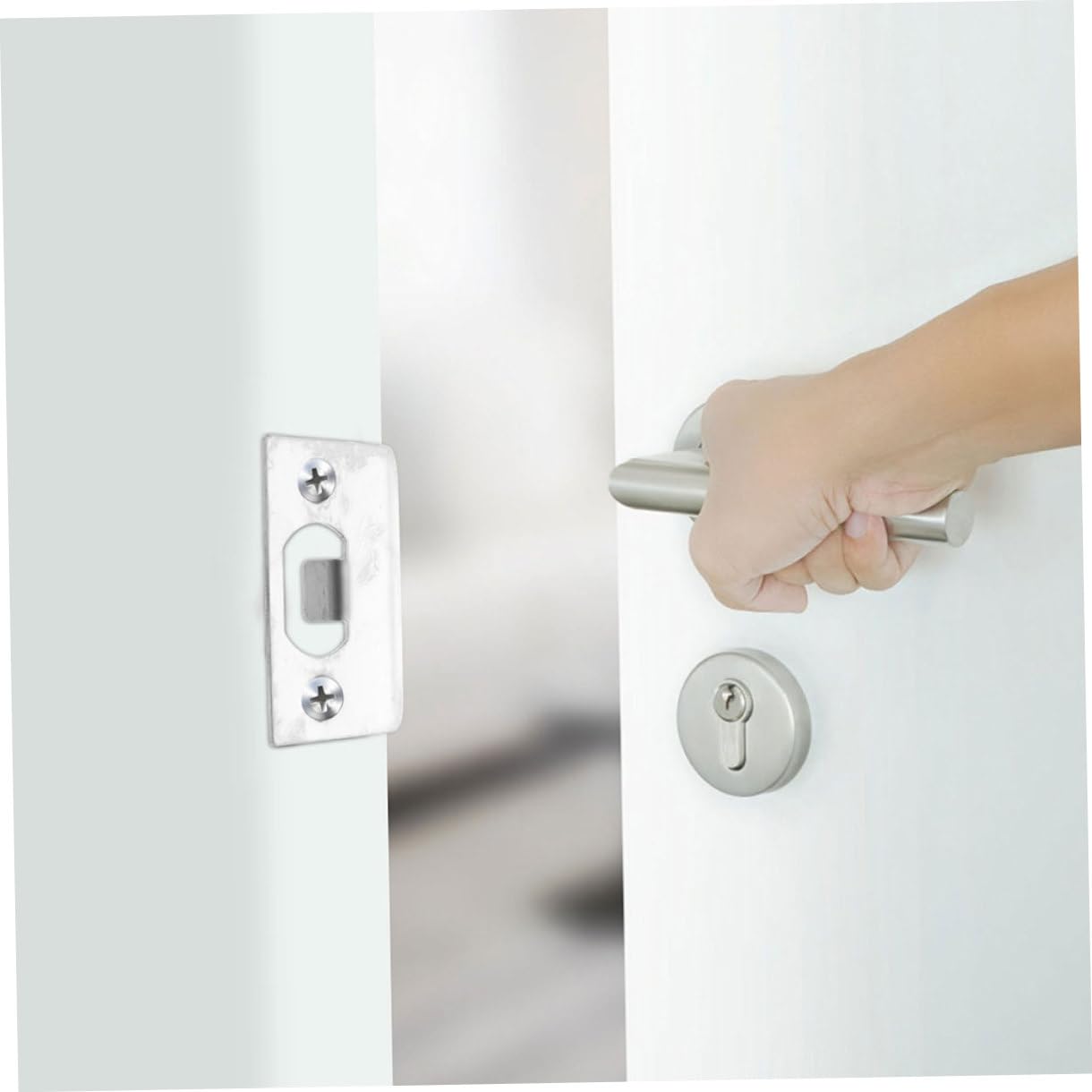 DOITOOL 4 Ensembles Boucle À Ardillon Verrouillable Close Closure Portail Lock Sécurité Loquet Bouchon Dehors Kit De Réparation En Acier Inoxydable Couvertures De Porte Silver 6 Pièces * 4