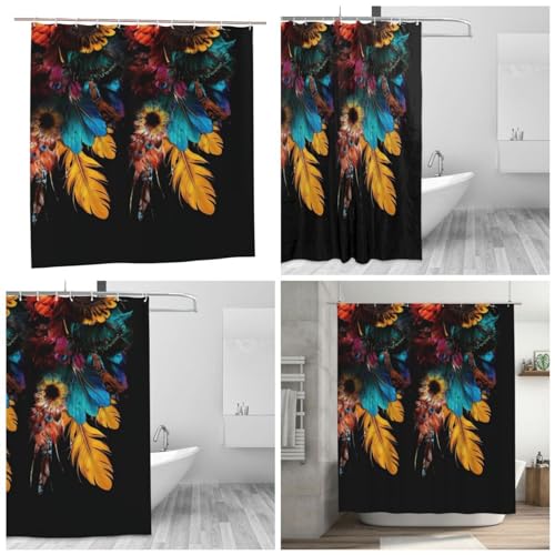 Doublure de douche de qualité supérieure au design plumes élégant - 3
