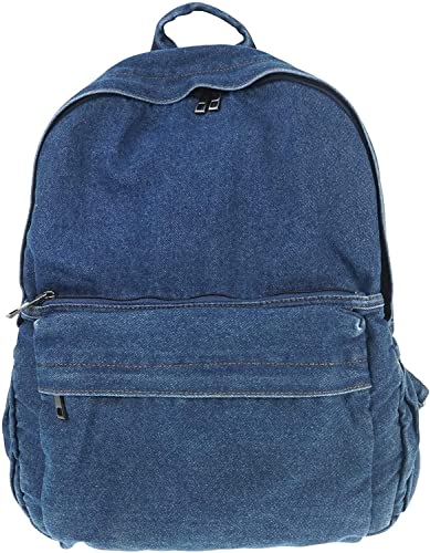 Image of MaxxCloud Vintage Denim Laptop Backpack Casual Canvas Daypack Handbag Purse Lightweight Rucksack Shoulder Bag