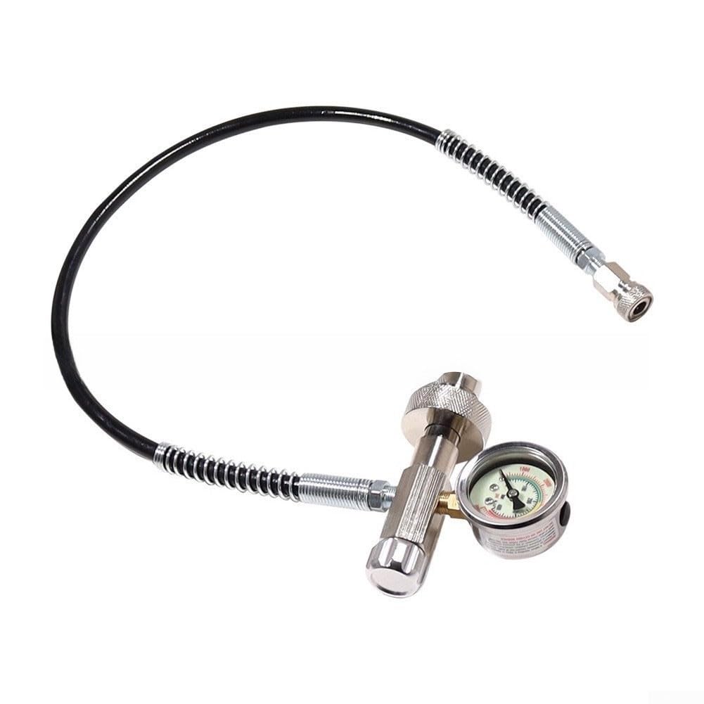 Alta pressione ARA Gauge 0-6000psi doppia scala | Per metallo pesante, gamma 0-6000psi, tubo ad alta pressione da 61 cm, doppia scala psi/bar, quadrante trasparente da 46 mm