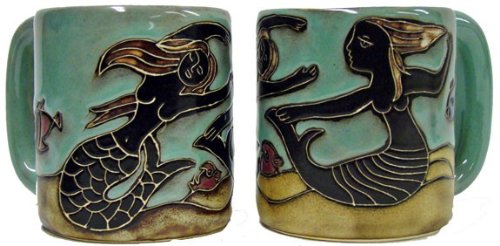 Taza de café Mara Stoneware 16 onzas diseño sirena miniatura 1
