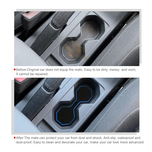 Tapis console T-Cross R-Line antidérapant en caoutchouc premium bleu LFOTPP - 6