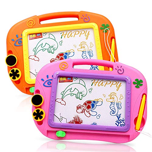 Pizarras Mágicas Colorido con Panel Posterior para Niños Portátil Almohadilla Borrable de Escritura y Dibujo Mágica Juguetes creativos para niños Edad 3 4 5,T