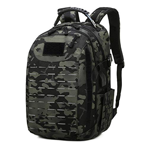 Tactical Backpack 25L MOLLE Military Outdoor Waterproof Rucksack Luggage Bag for Trekking Camping Cycling Climbing Hunting (Camouflage)