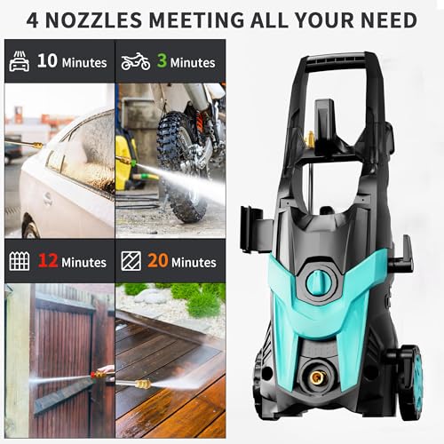 Foting Electric Pressure Washer, 4300 Psi 2.8 Gpm Power Washer With 6Ft Inlet, 23Ft Hose 35Ft Power Cord, 4 Nozzle And Detergent Tank For Cars thumb #5