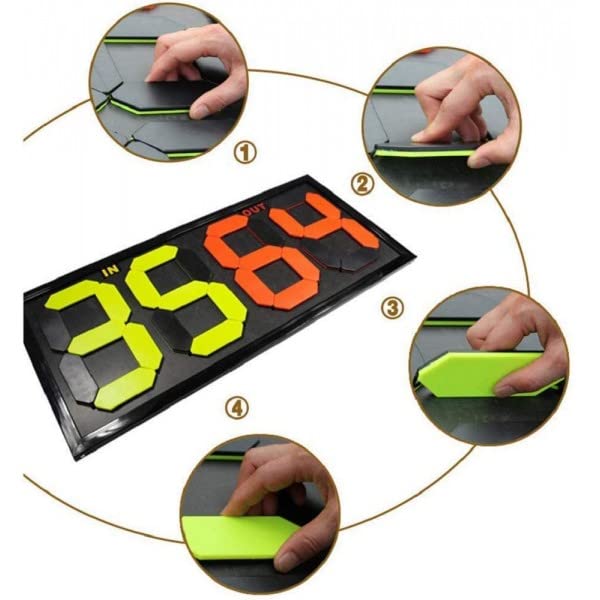 Trade Shop - Tabellone Sostituzione Portatile Arbitro Partita di Calcio Display 83x38 Cm