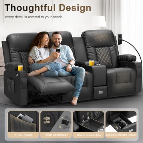 Sillón reclinable moderno negro 5 cuerpos miniatura 3