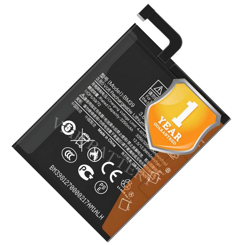 Image of Original BM39 Battery Compatible for Xiaomi Mi 6 (MCE16) - (3350mAh) - 1 Year Warranty K7
