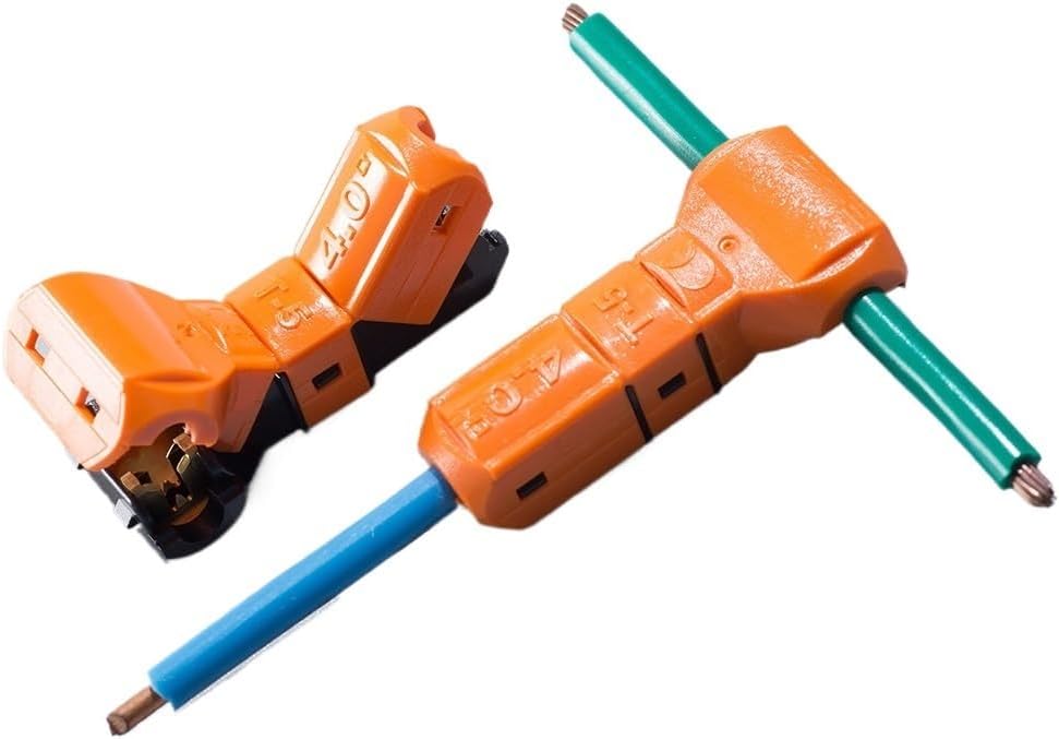 T-5 10PCS for 1 Way 12~11AWG 4sqmm T-Branch Non-Stripped Cable Wire Connector T Type Joint Quick Splice Crimp Terminals