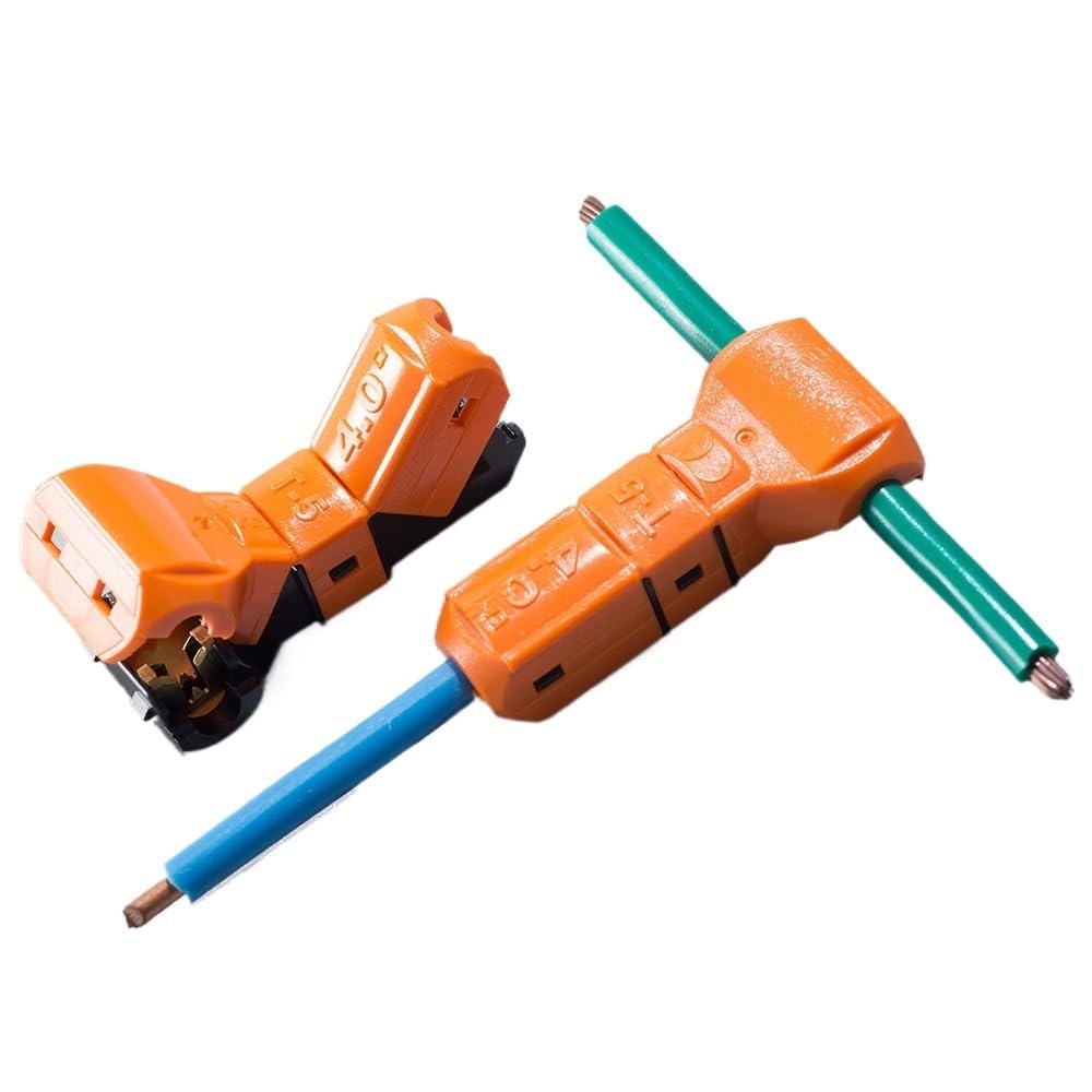 T-5 10PCS for 1 Way 12~11AWG 4sqmm T-Branch Non-Stripped Cable Wire Connector T Type Joint Quick Splice Crimp Terminals VUQLDHAYZ