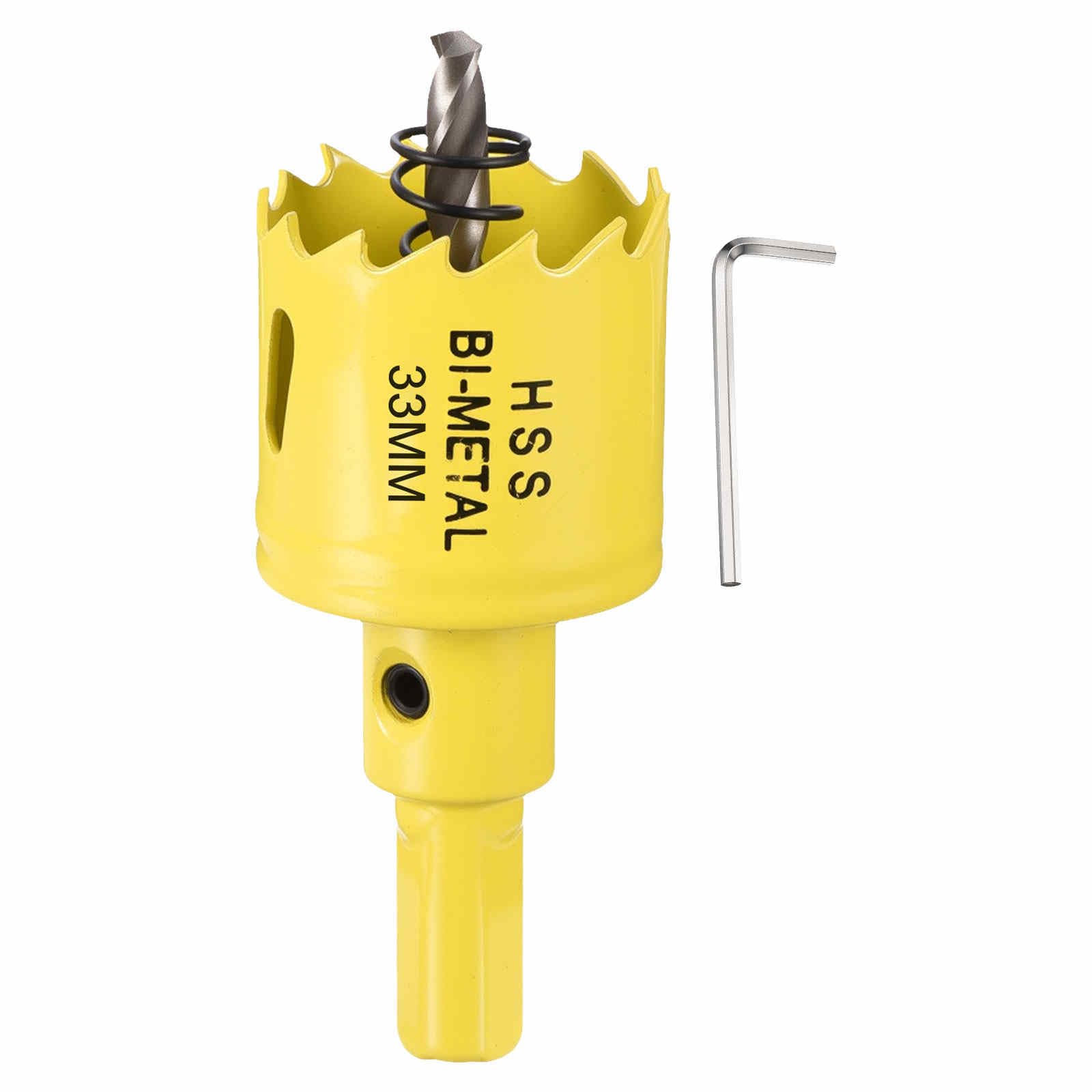 CoCud 1-5/16"(33mm) Hole Saw, M42 Bi-Metal Hex Shank Hole Cutters Drill Bit with Spring