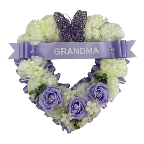 Wreath Funeral Flowers open Heart Grave Artificial Silk Funeral Flower Tribute Memorial wreath grave Artificial Silk Funeral mum … - Image 2