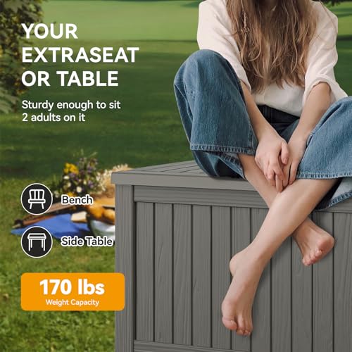 Image of Outdoor Storage Box Waterproof, 180 Gallon Deck Box for Patio Storage