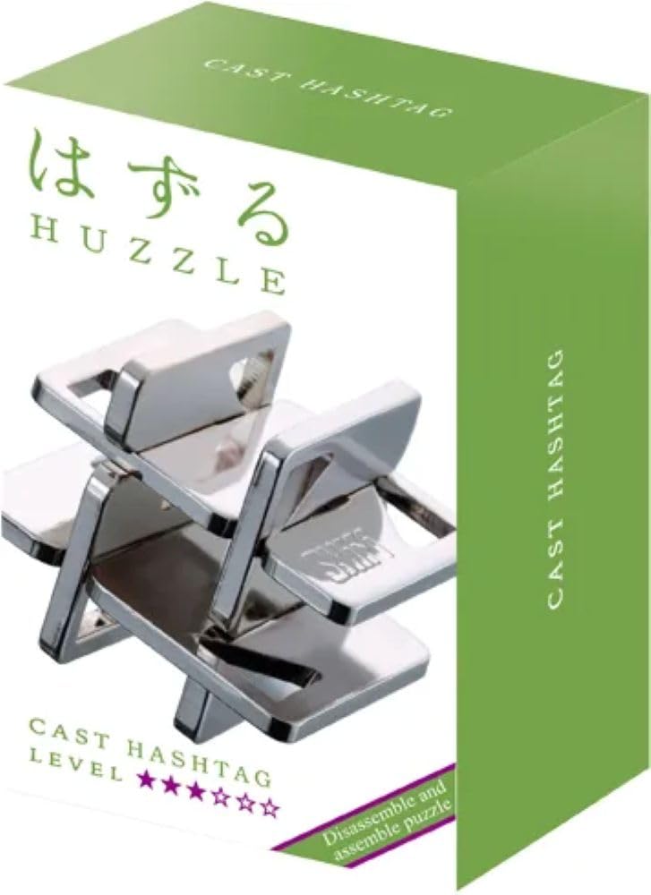 Huzzle Cast Hashtag, Puzzle en métal, Désassembler et Réassembler, Niveau 3 Étoiles