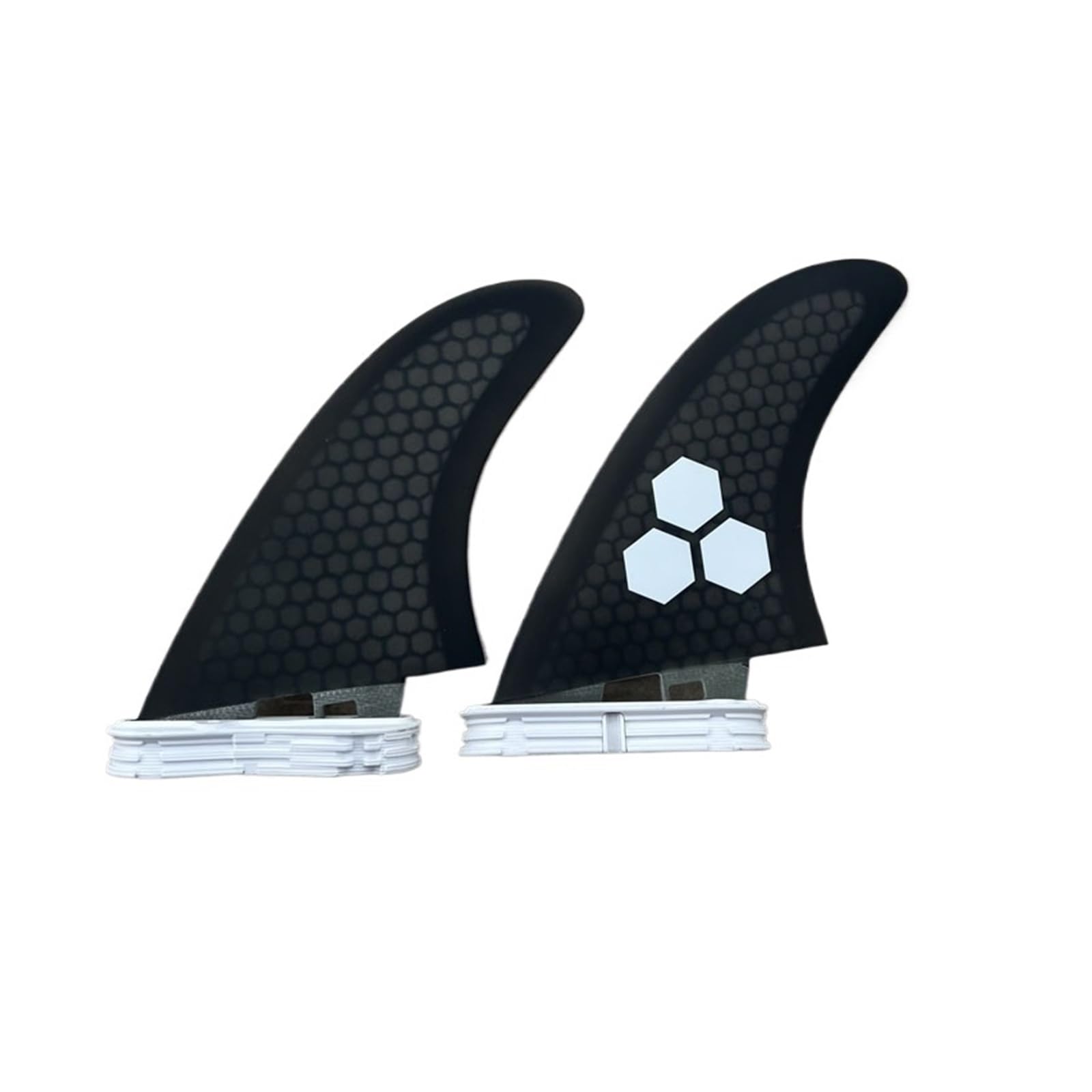 FCS II Black Surfboard Twin Fins Made By Fiberglass And Honeycomb