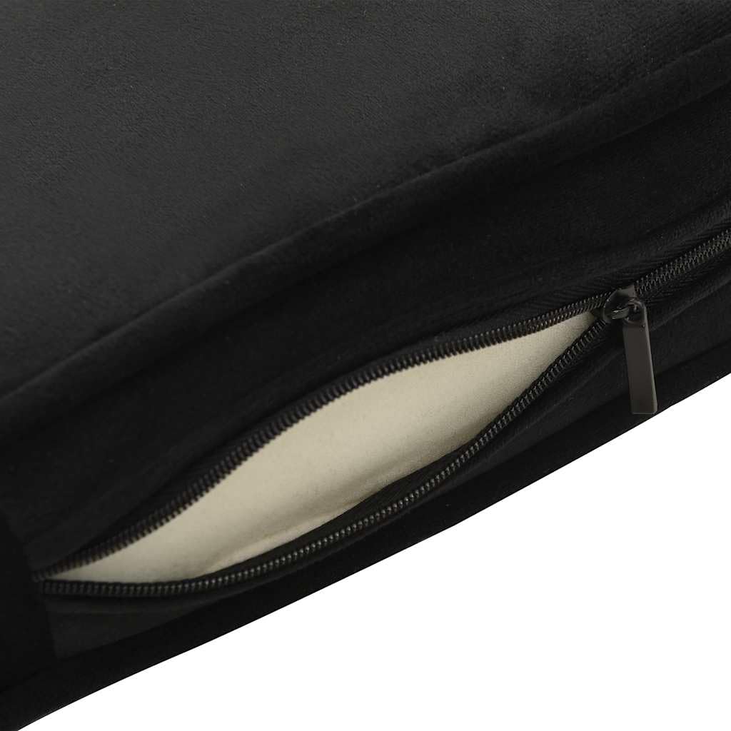 vidaXL Hundesofa Schwarz 60x43x30cm Plüsch Kunstleder Hundecouch Haustiersofa