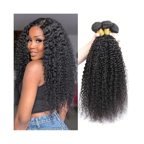 Cabello humano rizado de calidad premium: tejido natural de 28 pulgadas y alta densidad