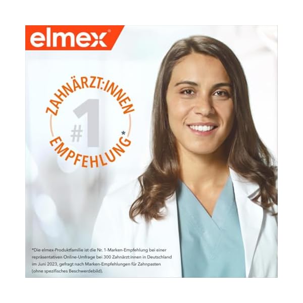 elmex Zahnpasta Junior 6-12 Jahre 75ml – medizinische Zahnreinigung mit 1400 ppm Fluoridgehalt für hochwirksamen Kariesschutz – stärkt die neuen, bleibenden Zähne – Bild 4