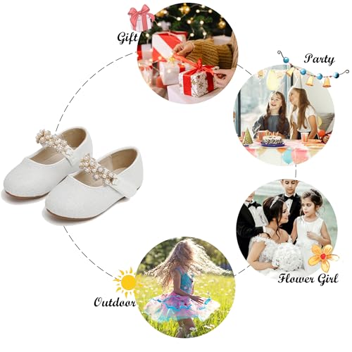 Image of Felix & Flora Toddler Flower Girl Dress Shoes - Girl Ballet Flats Party School Shoes Wedding