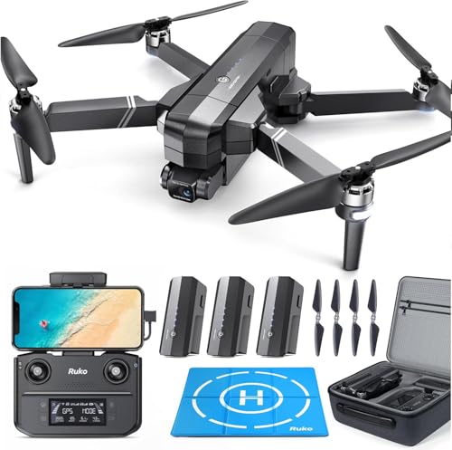Image of Ruko F11GIM2 Drone and H002 Landing Pad, Gimbal+EIS 4K Camera for Adults, 96 Min Long Flight Time 9800ft Long Range FPV, Auto Return Home with GPS, Foldable Quadcopter, FAA Remote ID Compliant