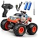 Ferngesteuertes Auto,TUOSTART 1:18 RC Truck, 2,4 GHz Ferngesteuerter Monstertruck 2 Akku, 2WD mit 15 KM/H Hochgeschwindigkeits, All Terrains Elektrisches Spielzeug Offroad RC Fahrzeug LKW für Kinder