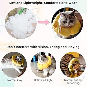 Kudes Cat Small Dog Recovery Collar Cute Sunflower Neck Cone After Surgery Adjustable Pet E Collar Wound Healing Protective Cone Surgery Recovery Elizabethan Collars for Small Pets Cucciolini Doodles Kudes cat small dog recovery collar cute sunflower neck cone after surgery adjustable pet e collar wound healing protective cone surgery recovery elizabethan collars for small pets cucciolini doodles