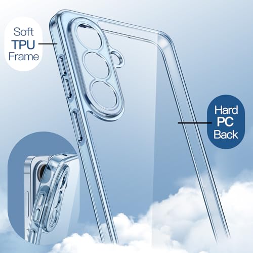 Image of JETech Cover Case for Samsung Galaxy S26, Camera Lens Full Protection, Non-Yellowing Shockproof Bumper Phone Cover, Anti-Scratch Hard PC Back (Sky Blue)