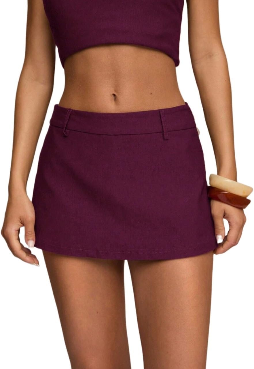 Womens Casual Zipper Pocket Skort Comfortable Regular Fit for Summer Activities