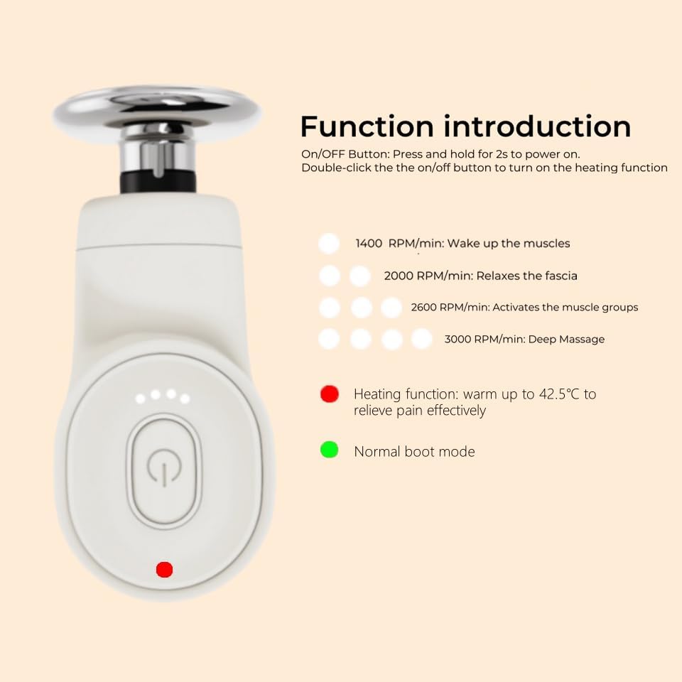 Miniatura 2 de Mini pistola de masaje térmico con calor, masajeador portátil de percusión de tejido profundo, mangas de silicona de color, tamaño de viaje