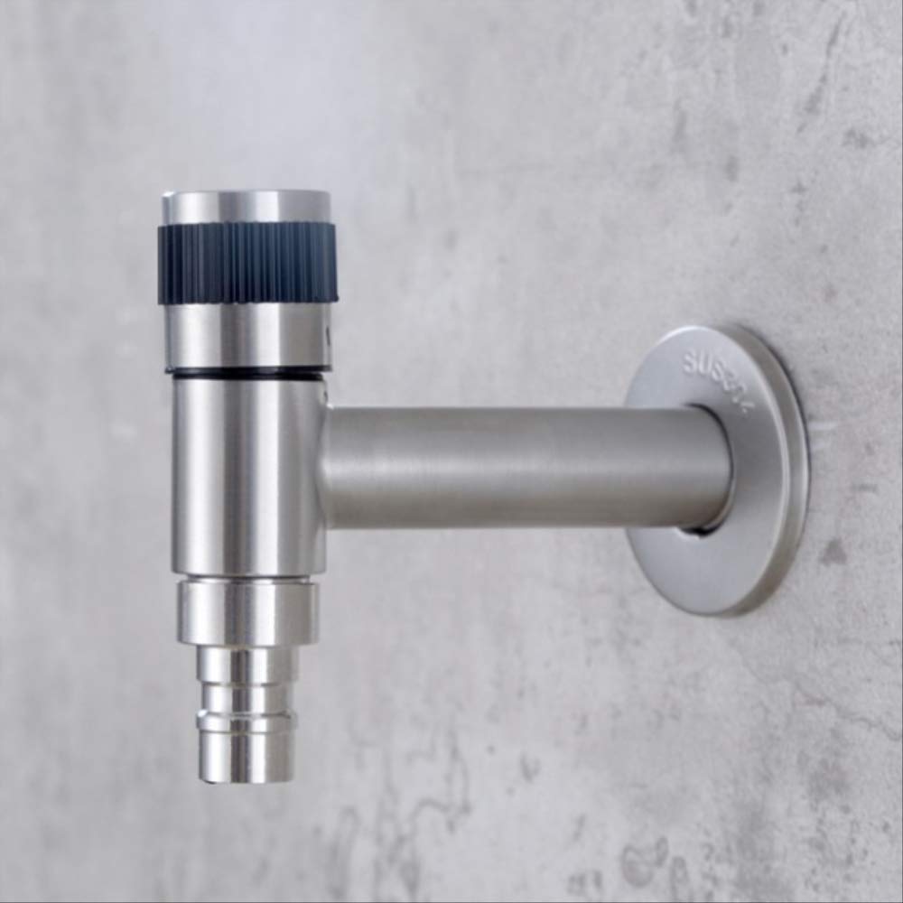 ZYCHSJXA 1pc 304 Stainless Steel Lengthen Bibcock Decorative Outdoor Faucet Garden Tap Bathroom Washing Machine/mop 1