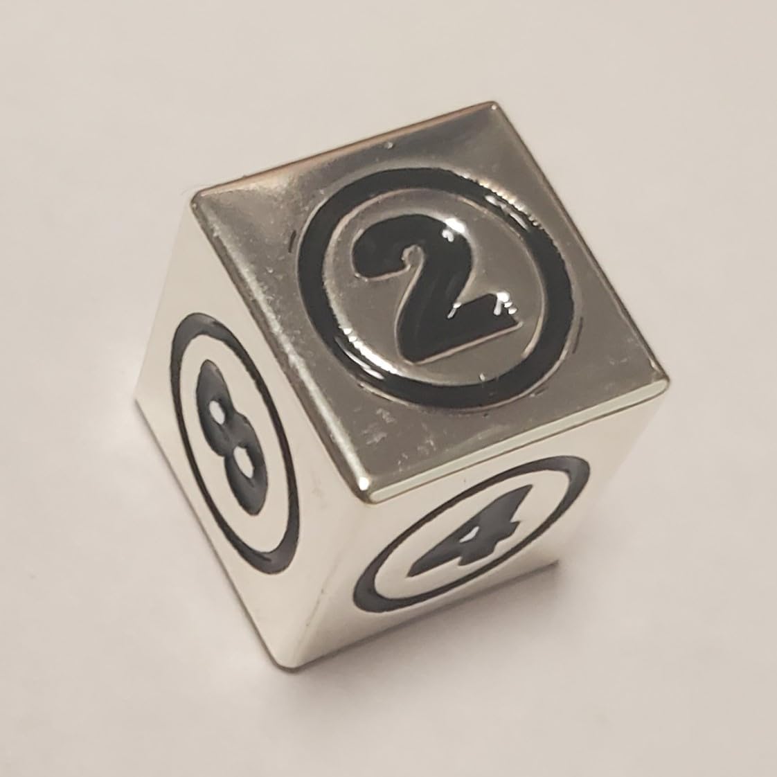 1x Command Zone Metal Dice Silver Color/for Commander EDH Tiny Leaders Magic: The Gathering MTG Die