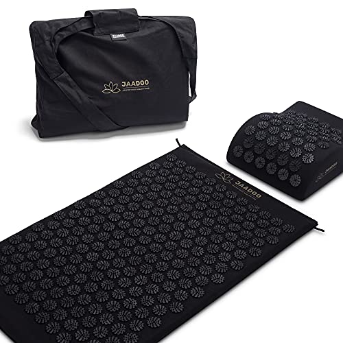 Juego de alfombrillas de acupresión hechas de espuma viscoelástica + cojín + bolsa | Modelo 2021 | Esterilla de acupuntura | Esterilla de masaje | Esterilla de aguja | Estera Fakir Cover